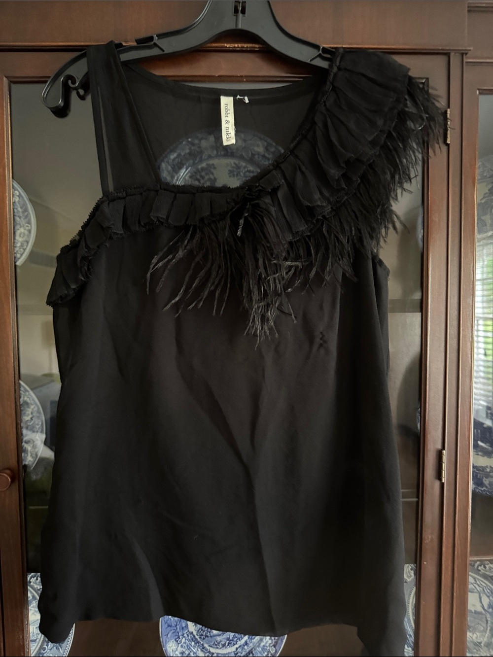 Robbi & Nikki Black Sheer Blouse